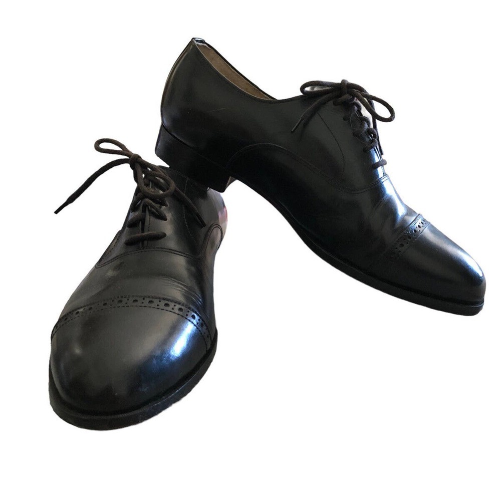 Barclay Black Soft Leather Cap Toe Oxfords Men's Size 9 M